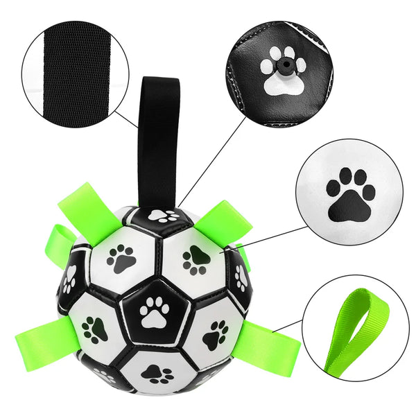 Dog Bite Chew Balls Pets Accessories Puppy Outdoor Training Soccer With Grab Tabs 15cm Interactive Pet Football Toys