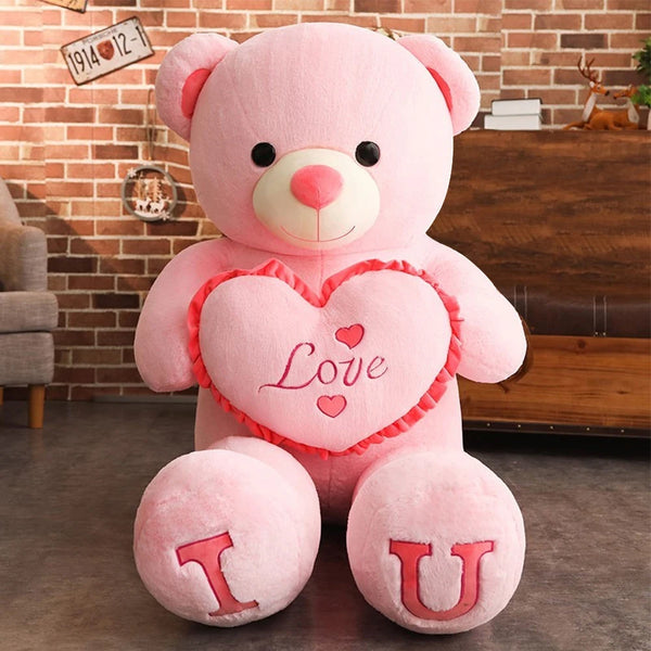 Valentines Day Gift 80/100Cm Big Love Teddy Bear Plush Toy Giant Stuffed Animals Birthday Soft Pillow Dolls Grilfriend Girl Wife