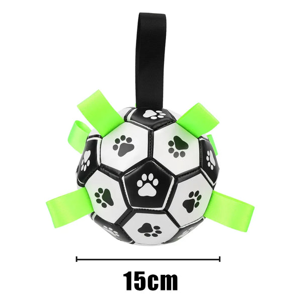 Dog Bite Chew Balls Pets Accessories Puppy Outdoor Training Soccer With Grab Tabs 15cm Interactive Pet Football Toys