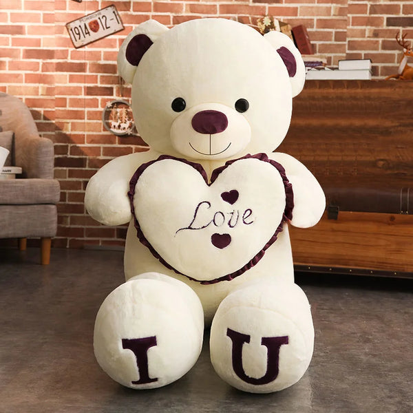Valentines Day Gift 80/100Cm Big Love Teddy Bear Plush Toy Giant Stuffed Animals Birthday Soft Pillow Dolls Grilfriend Girl Wife