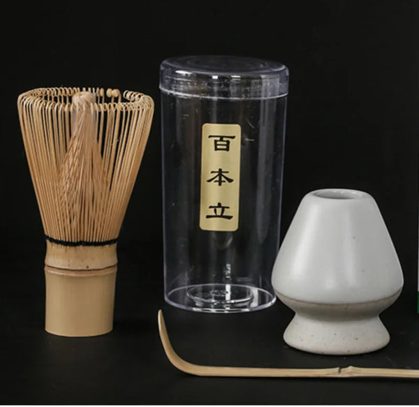 3/4pcs Handmade Home Easy Clean Matcha Tea Set Tool Stand Kit Bowl Whisk Scoop Gift Ceremony Traditional Japanese Accessories