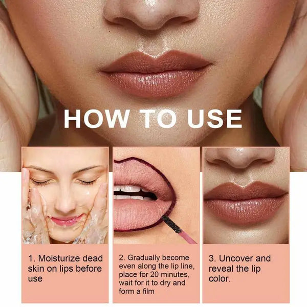 Peel Off Lip Liner Waterproof Long Lasting Liquid Lip Stick Non- Stick Lip Liner Moisturizing Tear Off Lipliner Stain Lip Care
