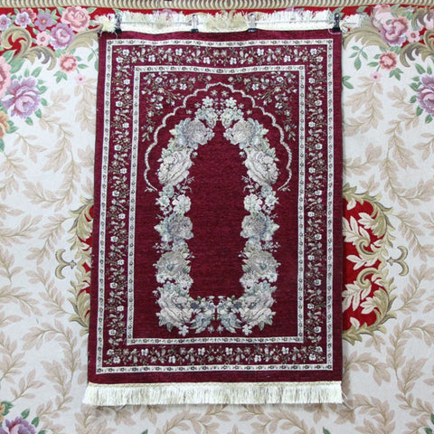 Islamic Pilgrimage Blanket Muslim Prayer Mat Lightweight Thin Carpet Islam Eid Ramadan Gift Jujube_70cm*110cm ZopiStyle