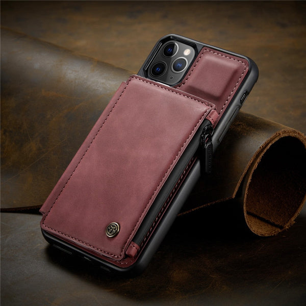 Leather Wallet Case for iPhone 12 Mini 12 11 Pro XS Max SE 2020 8 7 Plus Zipper Purse Wallet Cover With Card Slot Phone Cases ZopiStyle