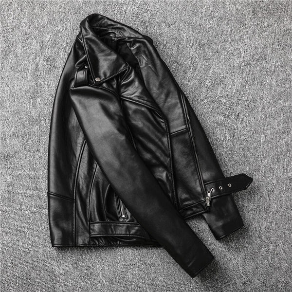 Free Shipping,Popular!Brand new genuine leather jacket.mens biker cowhide coat.slim plus size leather clothing.quality.cheap ZopiStyle