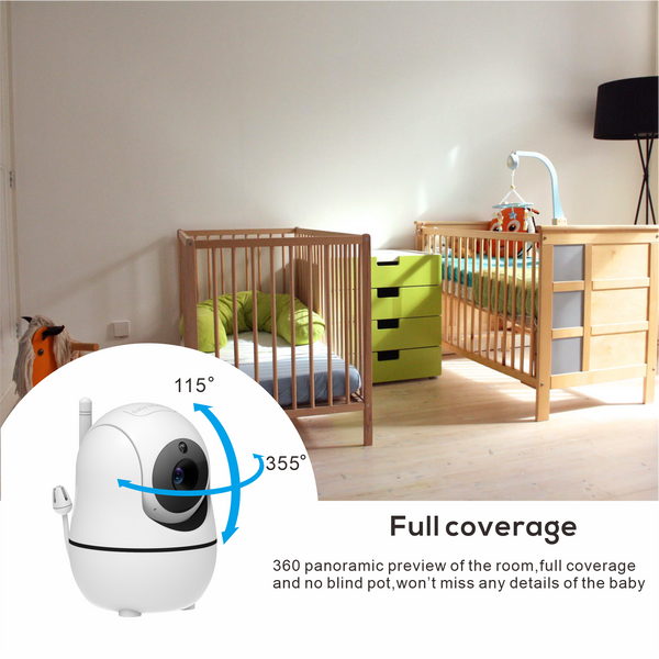 New 5 inch Video Baby Monitor with Camera and Audio, 4X Zoom, 22Hrs Battery, 1000ft Range 2-Way Audio Temperature Sensor Lullaby ZopiStyle