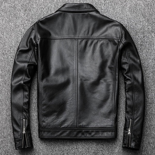 Free Shipping.7XL Genuine Leather jacket.Winter casual black Men cowhide clothes.quality plus size leather coat.натуральная кожа ZopiStyle