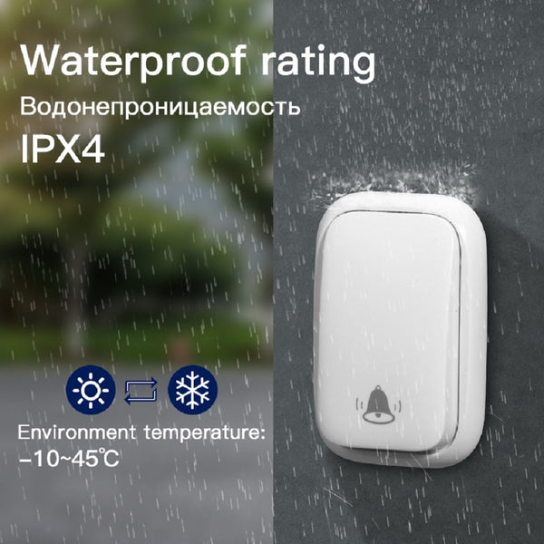 Awapow Self Powered Waterproof Wireless Doorbell Smart Home Without Battery Doorbell With Ringtone 150M Remote Receiver Bell ZopiStyle