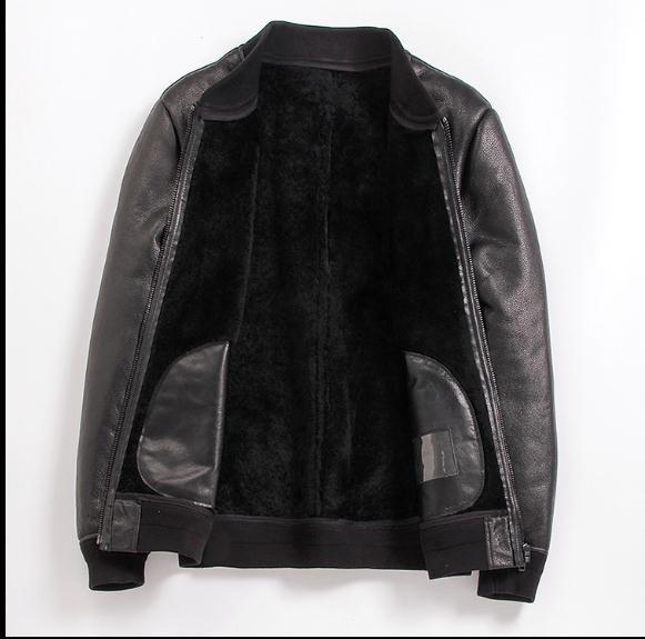 Bomber sheepskin leather jacket 2022 ZopiStyle