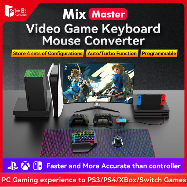 6 in1 Video Game Keyboard Mouse Converter Game Console Gamepad Joystick Adapter Controller for Switch PS4 PS5 XBOX ONE MasterPro ZopiStyle