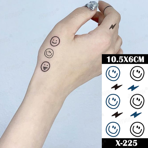 Waterproof Temporary Tattoo Sticker Black Hand Painted Small Tattoo Body Art Fake Tattoo Finger Henna Flash Tattoo For Women ZopiStyle