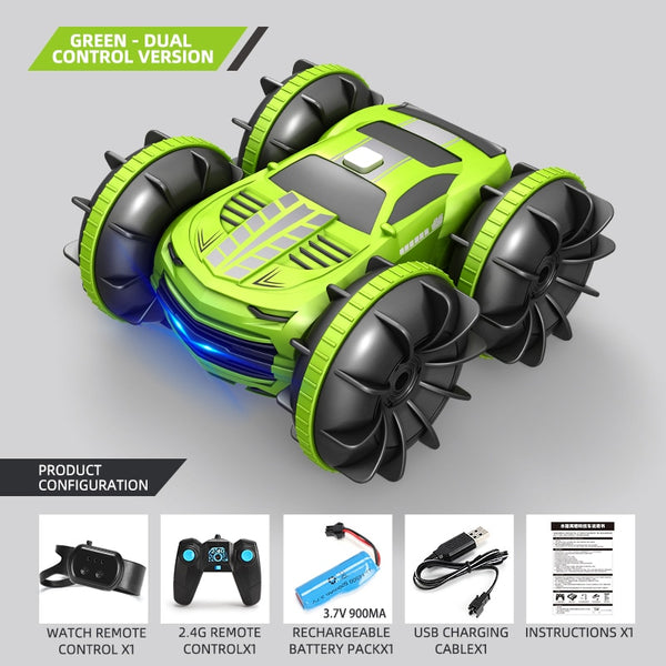 2in1 RC Car 2.4GHz Remote Control Boat Waterproof Radio Controlled Stunt Car 4WD Vehicle All Terrain Beach Pool Toys for Boys ZopiStyle