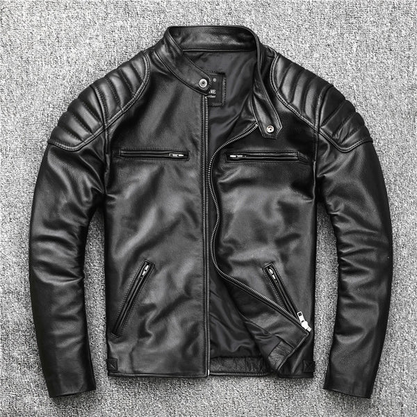Free shipping,2022 popular Men rider leather jacket.Sales Brand new cowhide coat.slim genuine leather cloth.Asian plus size.천연 가 ZopiStyle