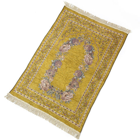 Islamic Pilgrimage Blanket Muslim Prayer Mat Lightweight Thin Carpet Islam Eid Ramadan Gift Orange_70cm*110cm ZopiStyle