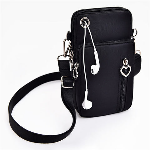 Woman Messenger Bag Mini Shoulder Bag Diagonal Multi-Function Mobile Phone Bag Outdoor Earphone Pouch Sports Bag ZopiStyle