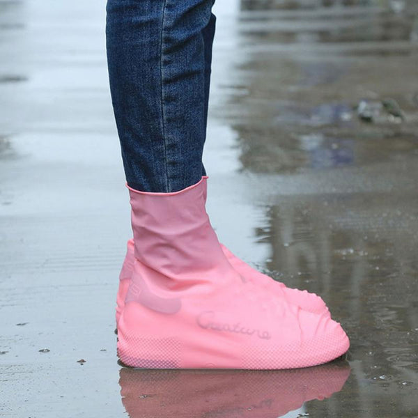2021New Rain Boots Waterproof Shoe Cover Silicone Unisex Outdoor Waterproof Non-Slip Non-slip Wear-Resistant Reusable Shoe Cover ZopiStyle