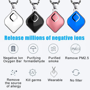 Air Purifier Necklace Wearable Mini Portable USB Air Cleaner Negative Ion PM2.5 Air Freshener white ZopiStyle
