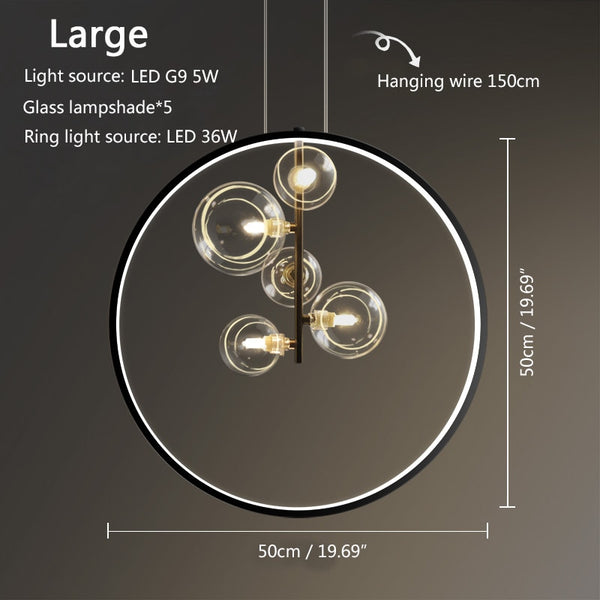Modern Creative Metal Chandelier Lighting 7/10 Clear Glass Bubbles Long Round G9 Light Fixture Home Lights Living Room Kitchen