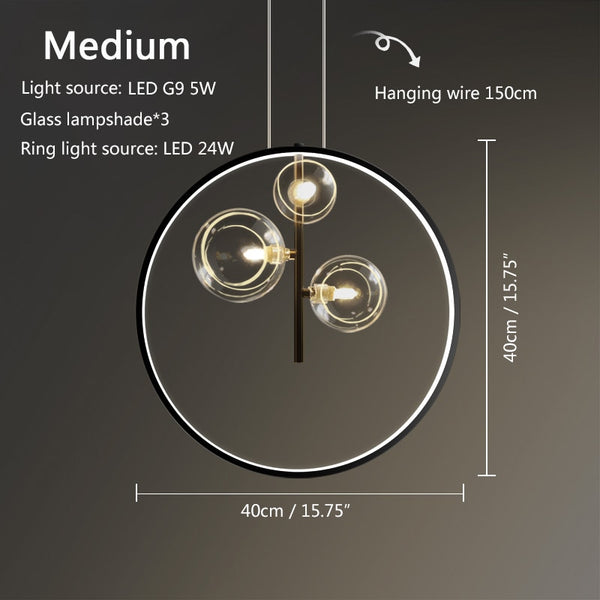 Modern Creative Metal Chandelier Lighting 7/10 Clear Glass Bubbles Long Round G9 Light Fixture Home Lights Living Room Kitchen