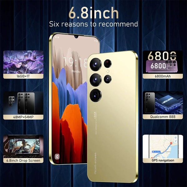 S23 Ultra Smartphone Global Version 4G 5G Mobile Phones 16+1TB HD 6.8 Inch Cellphone Dual SIM Android Original Cell Phone 2023