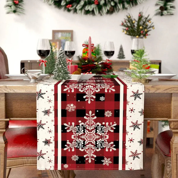 Linen Christmas Table Runner Snowman Xmas Tree Home Dining Table Cover Tablecloth 2023 Navidad Noel Christmas Decorations 2024