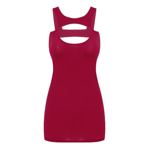 Womens Cutout Mini Dress Semi See-through Backless Solid Color Dresses Nightwear Swimwear One Piece Swimsuit