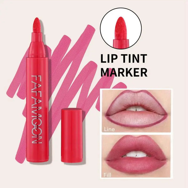 Lip Marker Stain Pen Waterproof Matte Lip Marker With Coconut Oil And Aloe Highly Pigmented Lip Makeup Pen For Women Girls