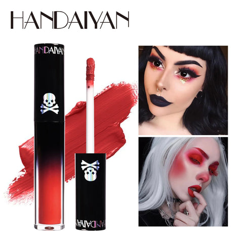 Handaiyan's New Gothic Style Matte Lip Stain European and American Style Dark Lip Gloss Halloween Lipstick
