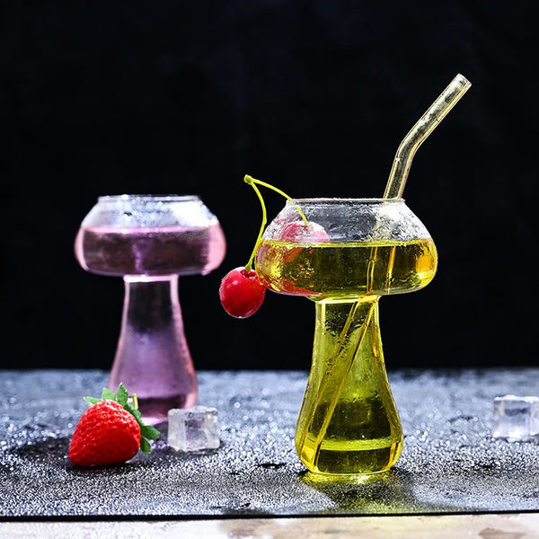Cute Mushroom Cocktail Glass 260ml Cup For Drinks Beer Creative Clear Wine Glasses Coffee Cups Drinkware Bar Shot Glasses