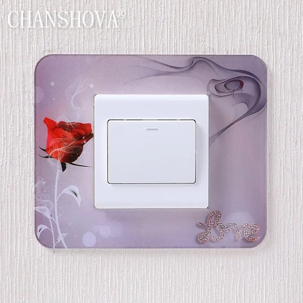 Chinese Retro Style Acrylic Socket Switch Sticker Wall Stickers Home Decor Living Room Decoration Light Switch Cover Plate T034