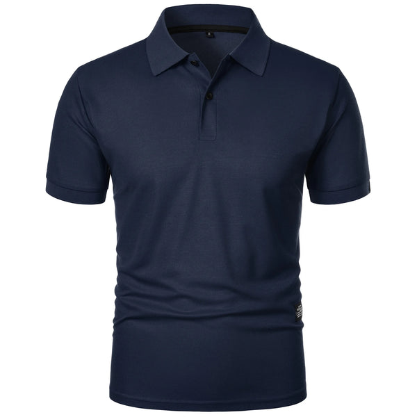 Amazon Men's Sports Korean casual trend slim fit short sleeved silk cotton collar solid color t-shirt POLO shirt polo