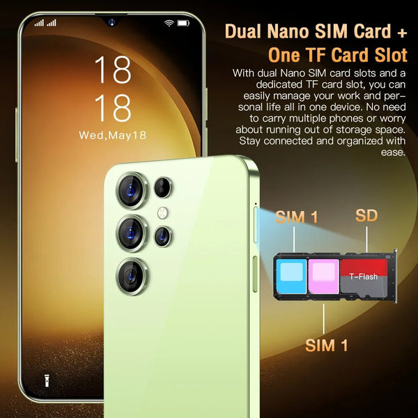 S23 Ultra Smartphone Original 2023 Global Version Android 13 Mobile Phones 16GB+1TB HD 7.3inch Dual SIM Cards 4G 5G Cell Phone