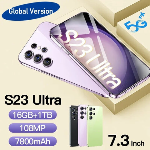 New 5g original s23 ultra phone 7800mAh Mobile phone 16GB+1TB Cellphones 7.3inch Phone unlocked global Android smartphone phone