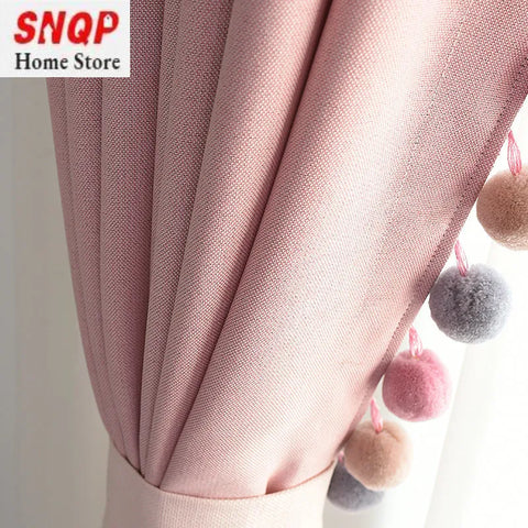 Pink Blackout Curtains for Living Room Cotton Linen Modern Curtains for Girls Bedroom Shading Window Drapes Custom Home Decor