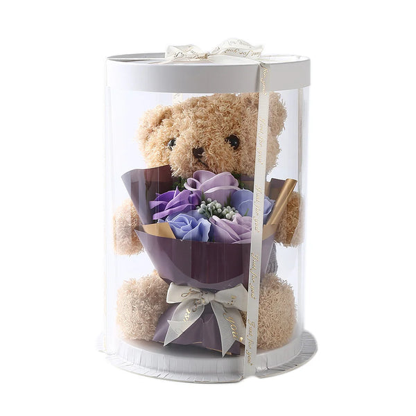 Artificial Flower Bear Gift Box Soap Flower 520 Valentine's Day Tanabata Gift Cute Bear Doll Flower Gift Box Artificial Flowers