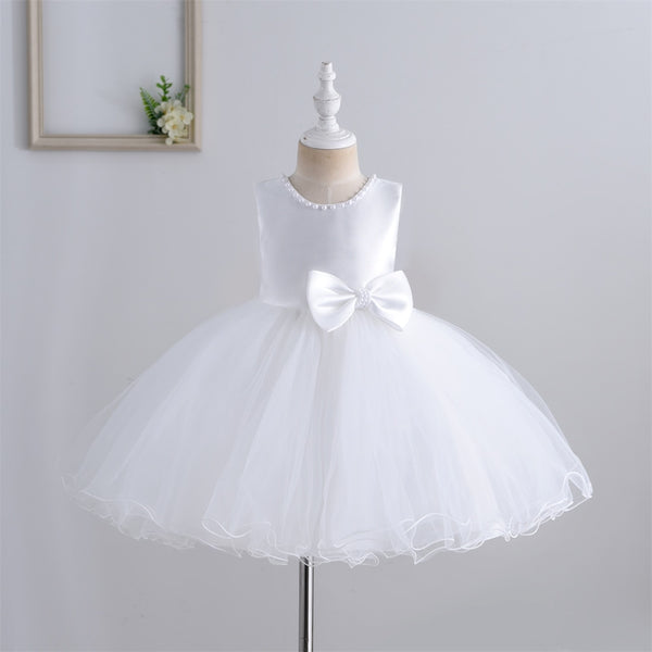 Yoliyolei Girl Dresses Costume Clothes Flower Girl Party Birthday Ball Gown Baby Kids Toddler Children Vestido with two Bowknot