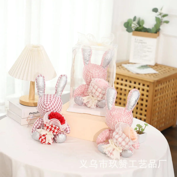 Artificial Flower Bear Gift Box Soap Flower 520 Valentine's Day Tanabata Gift Cute Bear Doll Flower Gift Box Artificial Flowers