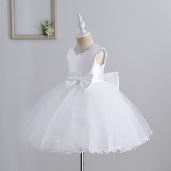 Yoliyolei Girl Dresses Costume Clothes Flower Girl Party Birthday Ball Gown Baby Kids Toddler Children Vestido with two Bowknot