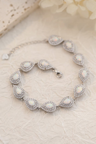 925 Sterling Silver Opal Bracelet Trendsi
