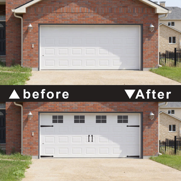 22Pcs/Set Garage Door Magnetic Panels Decorative Black Window Decals black ZopiStyle
