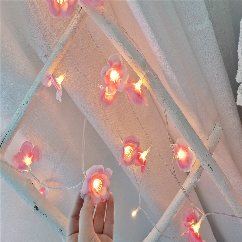 2M LED Rose String Lights Party Holiday Wedding Decoration Lamp for Home Pink flower string lights_2 meters ZopiStyle
