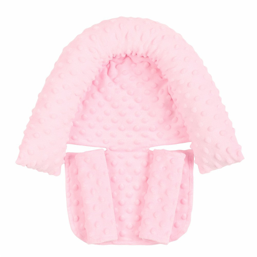 2Pcs/Set Baby Safety Seat Headrest + Safety Belt Cover Set for Infants Light pink ZopiStyle