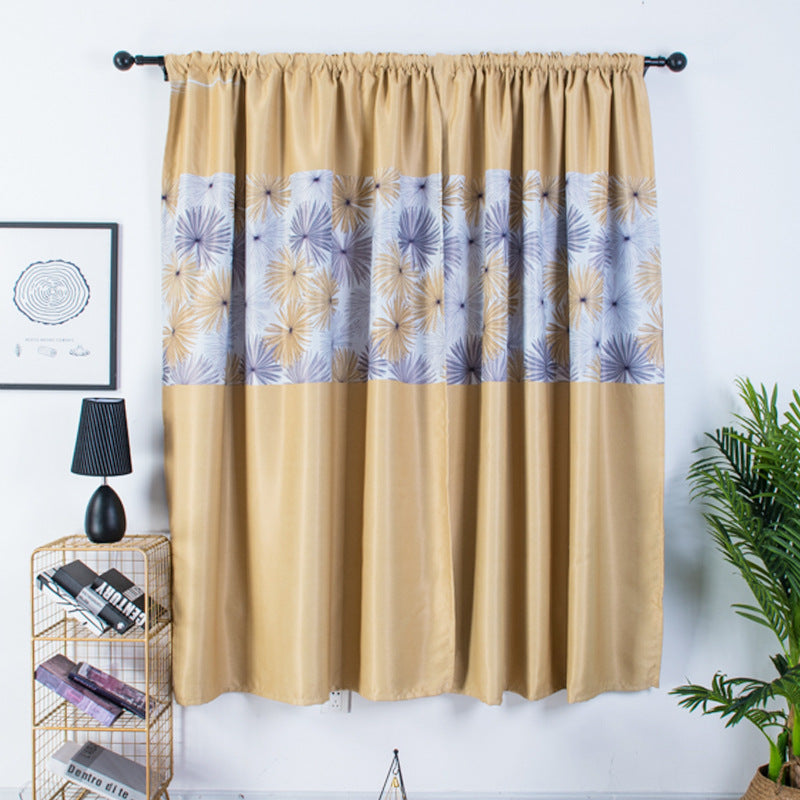 1pc Modern Shading Curtains with Chrysanthemum Pattern Kids Thick Curtain for Living Room Bedroom Kitchen Window yellow_1.5m wide x 2m high pole ZopiStyle