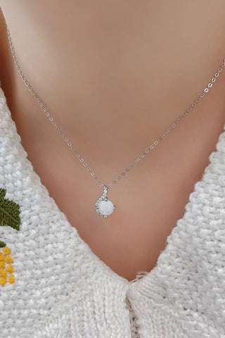 Sweet Beginnings Opal Pendant Necklace Trendsi