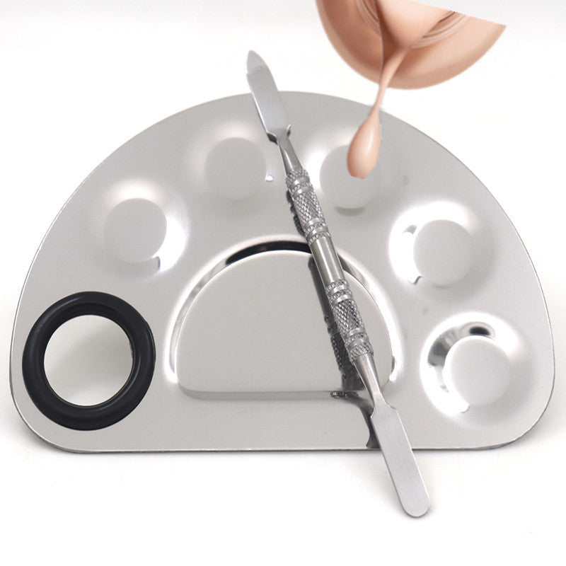Palette stainless steel palette stainless steel palette makeup palette small semi-circular color toning tool ZopiStyle