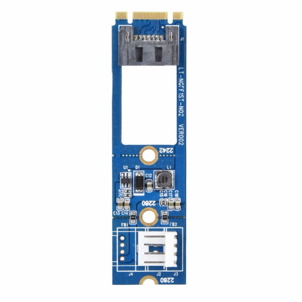 M2 to SATA M.2 NGFF SATA to 7Pin SATA Horizontal Adapter Card Expansion Card + 4Pin WinXP Win7 Win8 Power Cable blue ZopiStyle