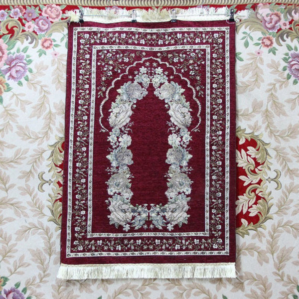 Islamic Pilgrimage Blanket Muslim Prayer Mat Lightweight Thin Carpet Islam Eid Ramadan Gift Jujube_70cm*110cm ZopiStyle