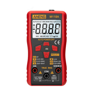 M118A Digital Mini Multimeter Tester Auto Mmultimetro True Rms Tranistor Meter with NCV Data Hold 6000counts Flashlight BGD0070 ZopiStyle