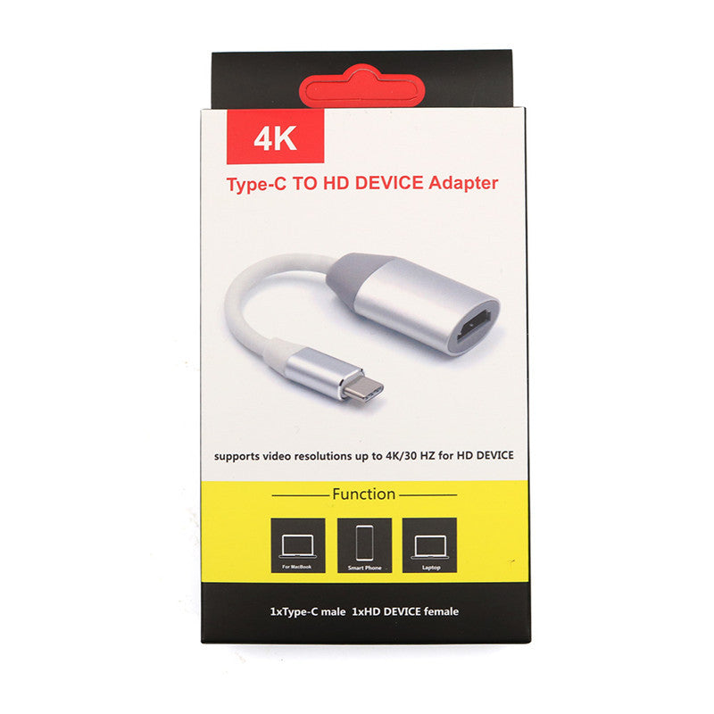 For Apple Mac laptop Type-c to HDMI Video Conversion Cable Type C To HDMI Converter Adapter Cable Silver ZopiStyle