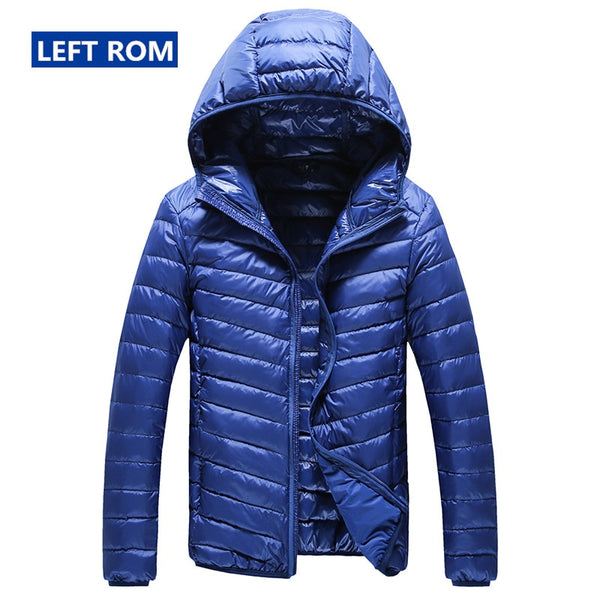 2019 New High-end Warm Fashion for Men Feather Hooded Down Jacket Pure Color Boutique Mens Feather Down Coat Thin Light Jackets ZopiStyle